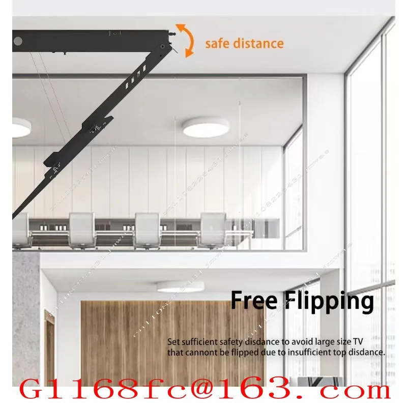 80 Kg Hidden Electric Pull-down Flip TV Lifting Platform 32 85 Inch Ceiling TV Bracket and Cart