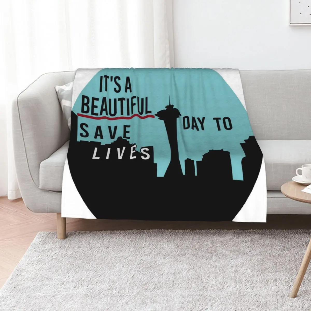 It's A Beautiful Day To Save Lives Throw Blanket Thermal Soft Decoratives Soft Beds Softest Hairy Blankets