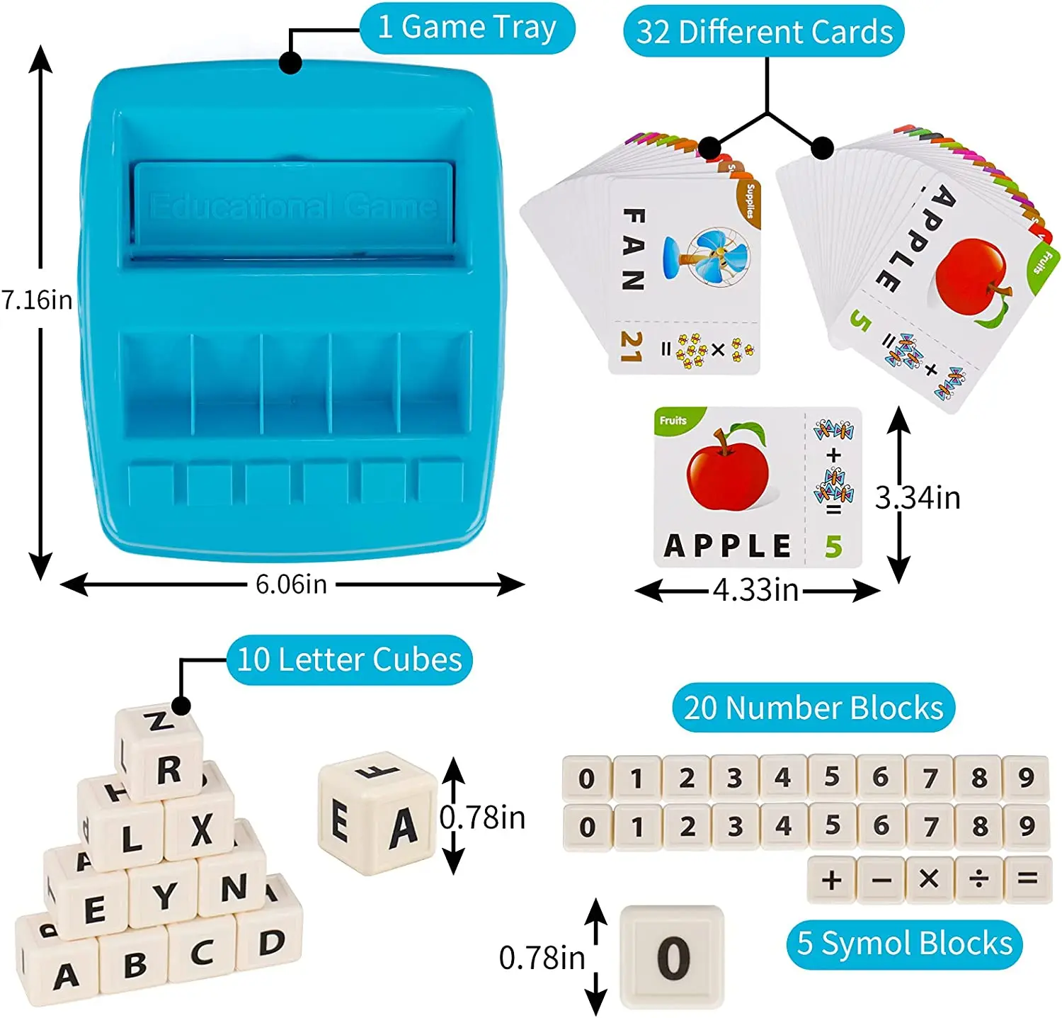 Educatief speelgoed Leerspellen voor kinderen 2-in-1 Matching Letter Spelling Nummer Cognitie Vroeg wiskundespel voor jongens Meisjes Geschenken