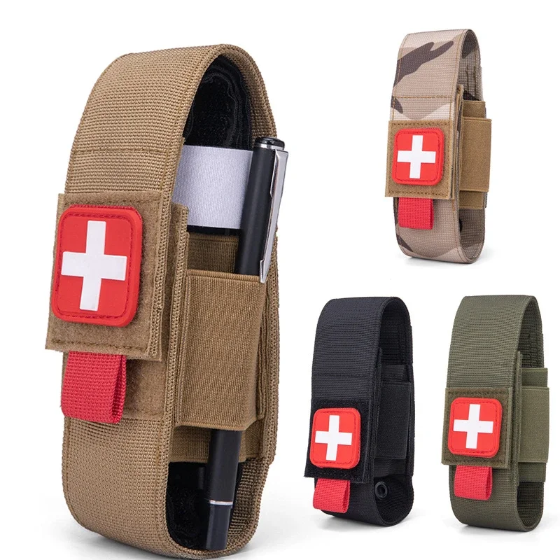 Tactical Molle Tourniquet Pouch Holder Nylon Trauma Medical Shear Flashlight Pouch Torch Holder Hunting EMT Storage Bag