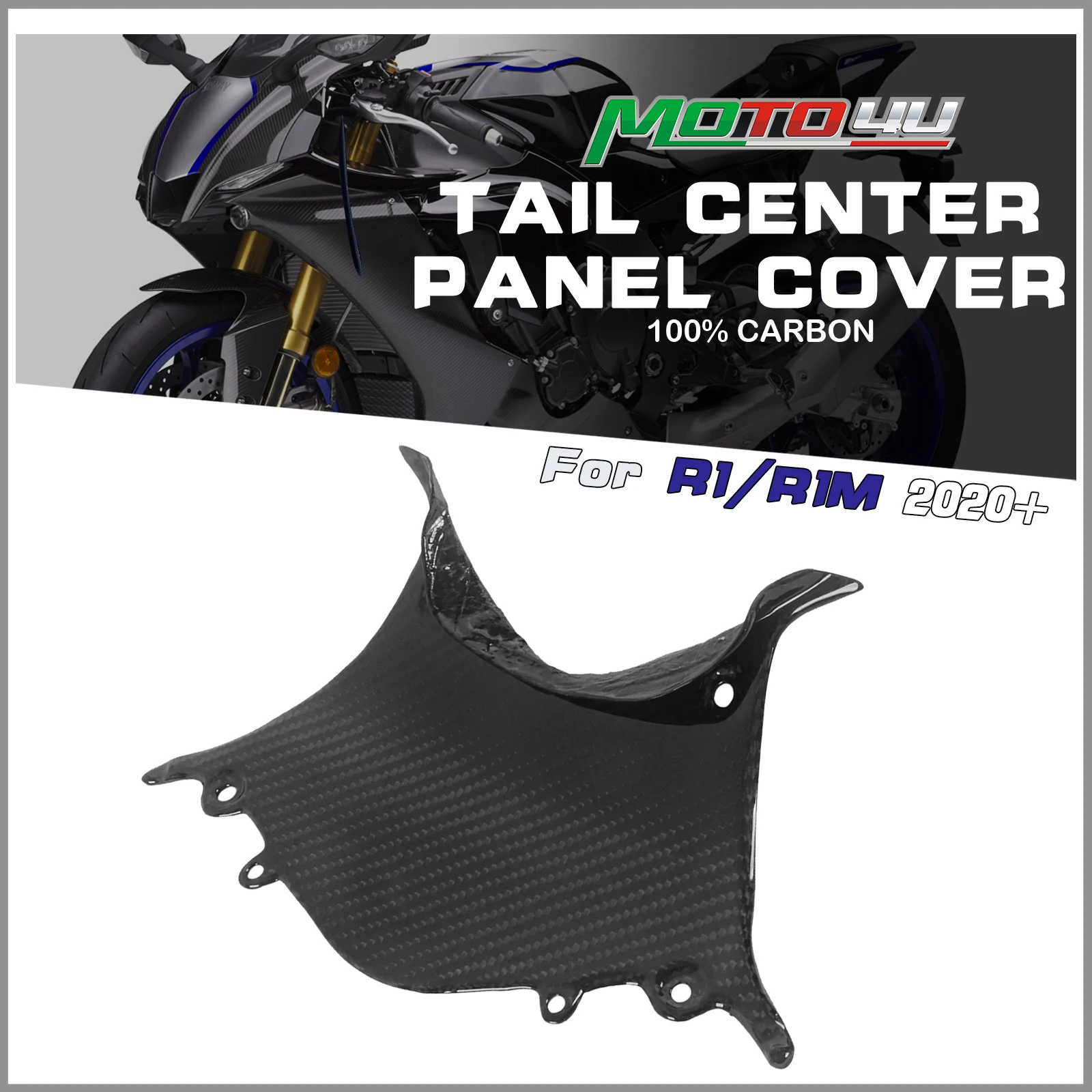 For YAMAHA YZF R1 R1M R1S 2020 2021 2022 2023 2024 100% Carbon Fiber Tail Center Panel Cover Fairing