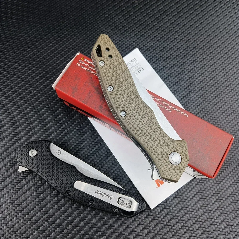 KS 1845 Shoreline Folding Knife Flipper Assisted Folder 8Cr13 Blade Nylon Handle Outdoor Everyday Carry Self Defense EDC Knives