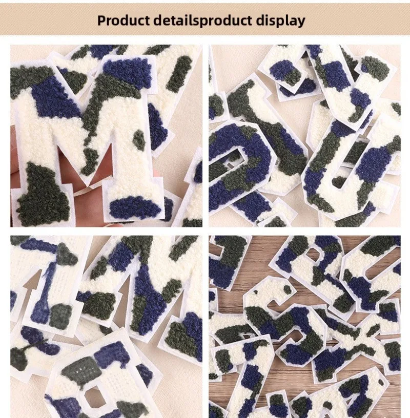 

7CM Camouflage Wind Letter Sticker 26 English Letter Patch Computer Embroidery Label Patches for Clothing