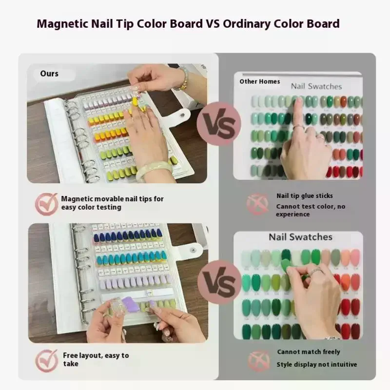 

48/96/144/192 цвета, магнитные советы, книга образцов дизайна ногтей, книга для маникюра, теста по цвету, книга для хранения, большие акриловые работы, дисплей, цветная карта