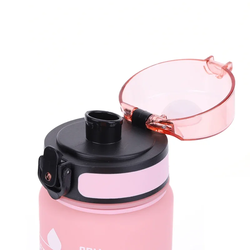 1000ml Frosted Sports Water Bottle Gradient Progressive Color Drinking Water Cup with Handle for Gym Outdoor Sports Camping