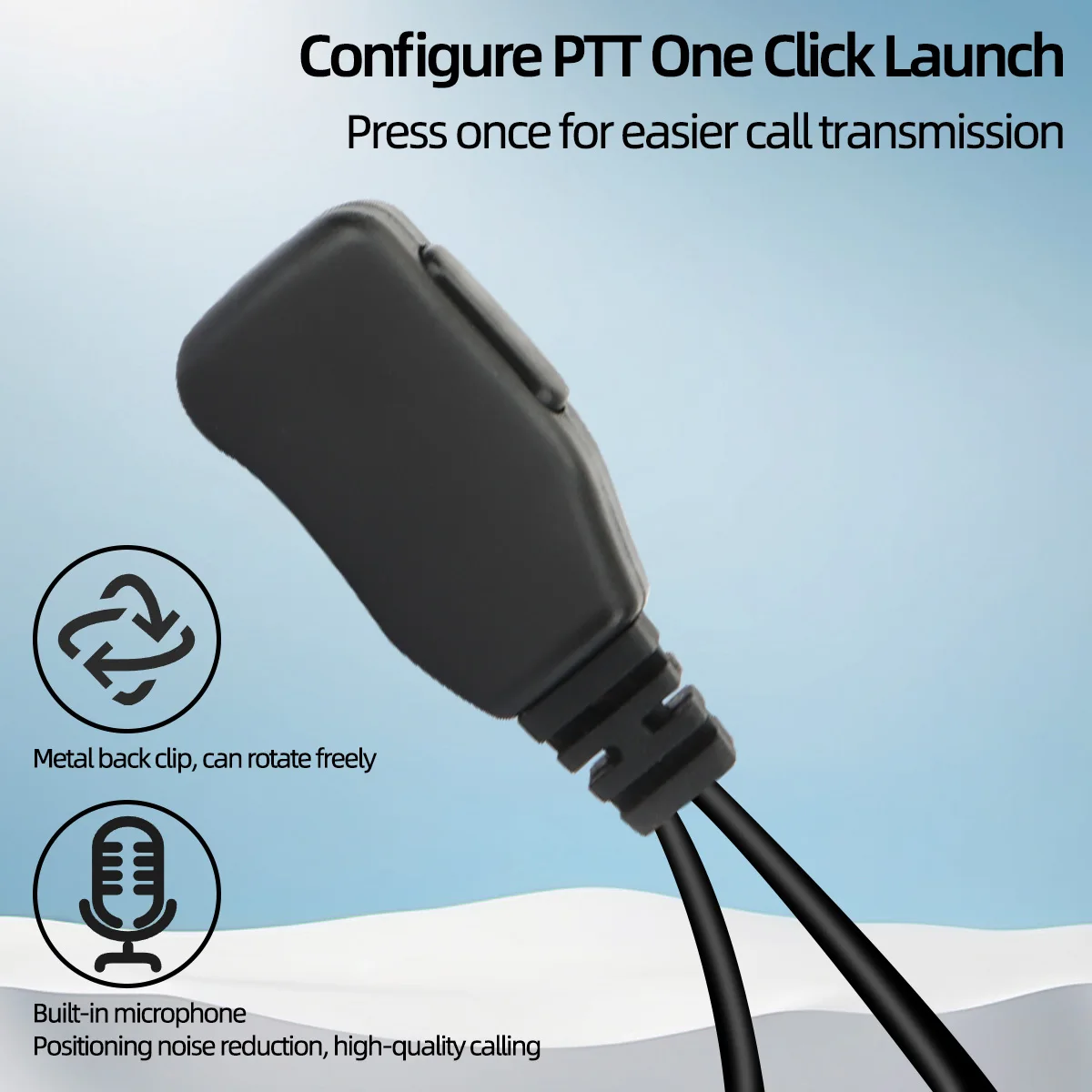ABBREE Walkie talkie con auriculares USB-C y PTT integrado - imagen 3