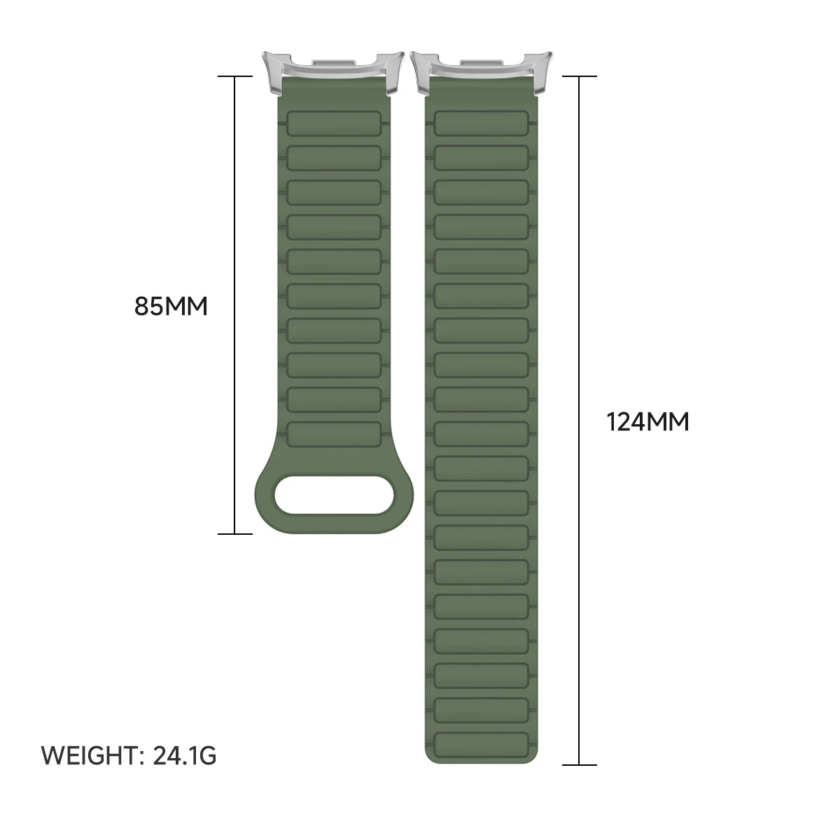 サムスン Galaxy Watch 8 40mm 44mm Classic 46mm用スポーツシリコンバンド、Galaxy Watch Ultra 2025 47mm用マグネット式ブレスレット（Correa）