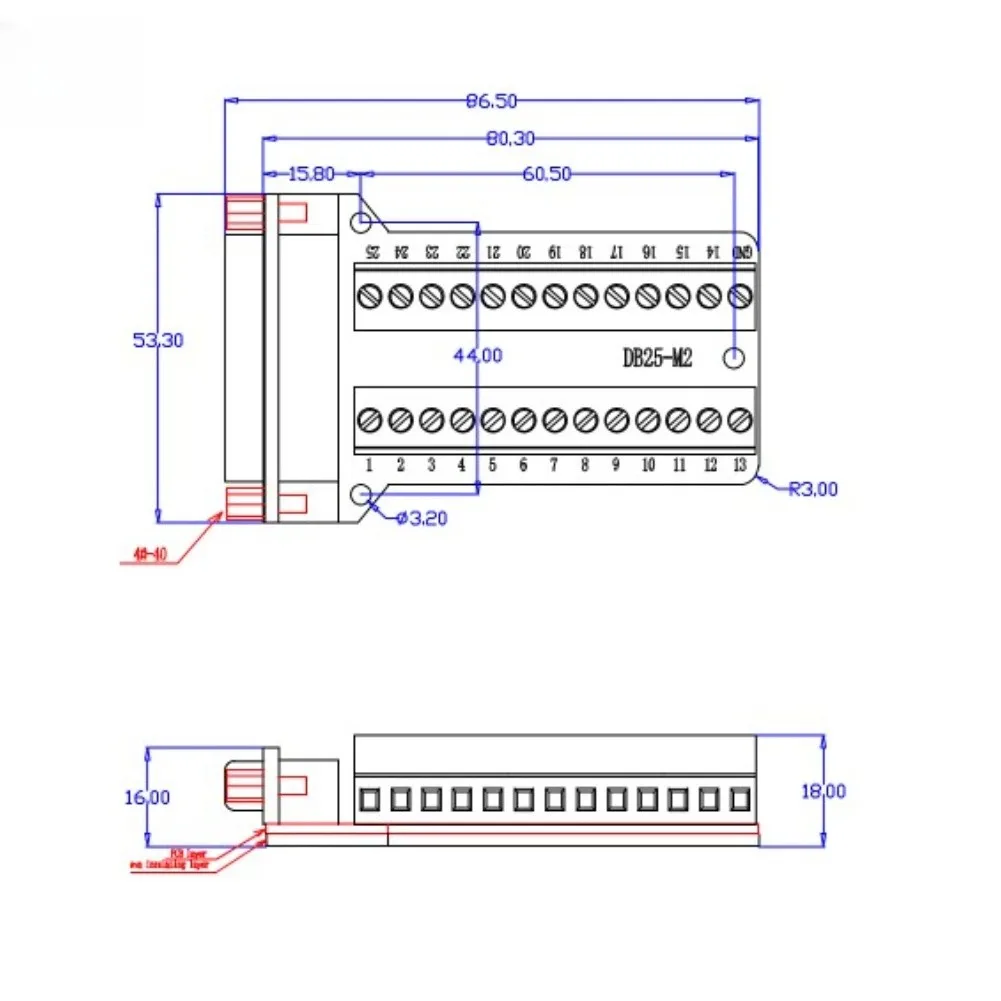 For Control Panels As Shown In The Picture 25 Pin Screw Connector Clear Labeled Pin Adapter Screw Nut Connector
