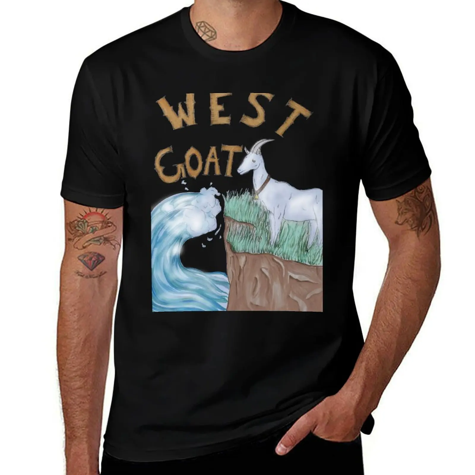 

West Goat T-Shirt printed t shirts for man t shirt men 100% cotton luxury brand t shirts for man cotton funny T-Shirt