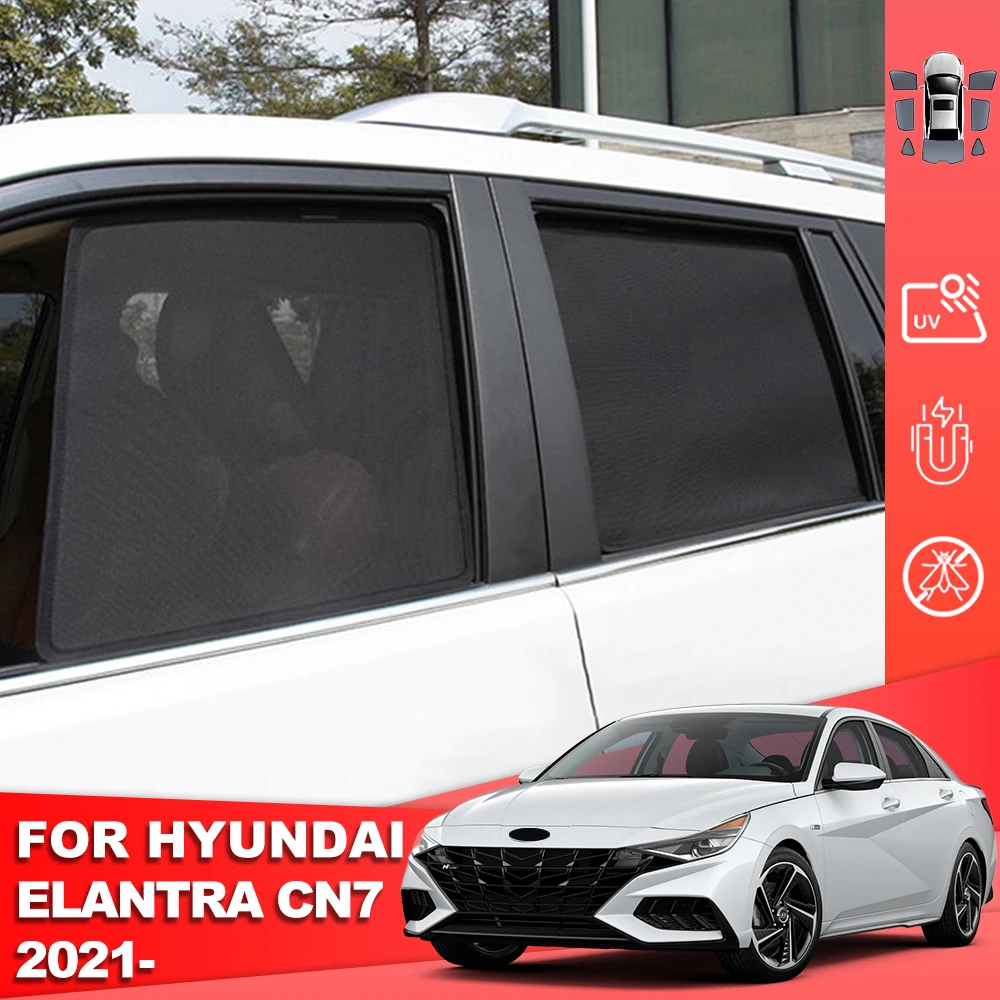 

For Hyundai Elantra AVANTE CN7 2021-2024 Magnetic Car Sunshade Front Windshield Curtain Rear Side Baby Window Sun Shade Visor