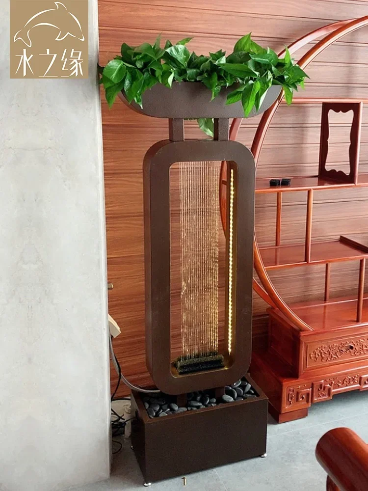 

Creative Water Curtain Wall Hallway Flowing Water Ornaments Indoor and Outdoor Waterscape Decoration
