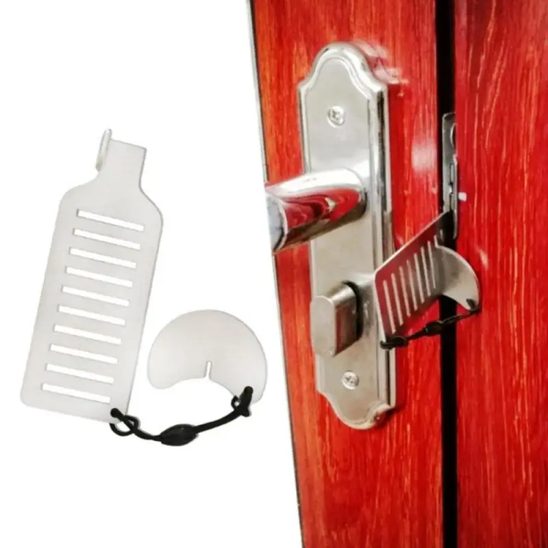 Door Lock Security For Travel Heavy Duty Portable Door Lock Stoppers Hotel Door Jammer Home Security Lock Device