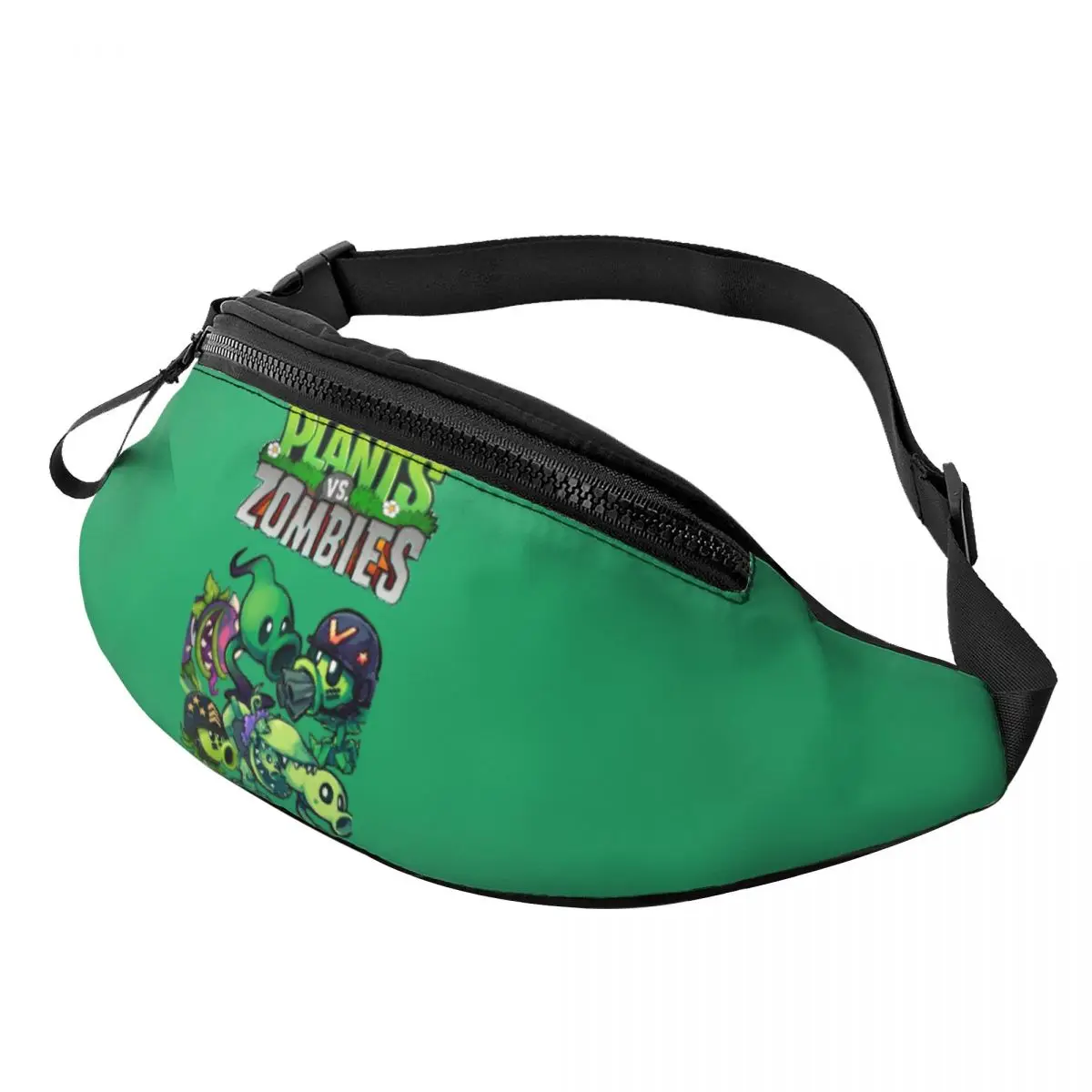 

Custom Casual Plants Video Game Zombies Fanny Pack for Cycling Camping Play Gaming Crossbody Waist Bag Phone Money Pouch