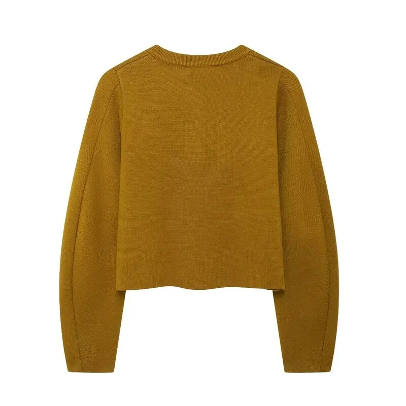 

Новое поступление осени 2024, женская трикотажная повседневная длинная верхняя одежда Sve round Ne, длина ort, для поездок на работу, Sle 392056