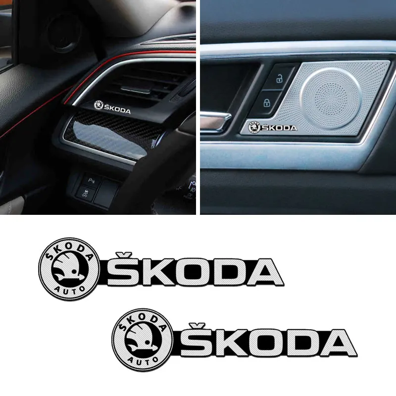 Car Audio Stereo Speaker Badge Sticker Decal Accessories For Skoda Octavia Fabia Kamiq Kapoq Kodiaq Rapid SCALA Superb