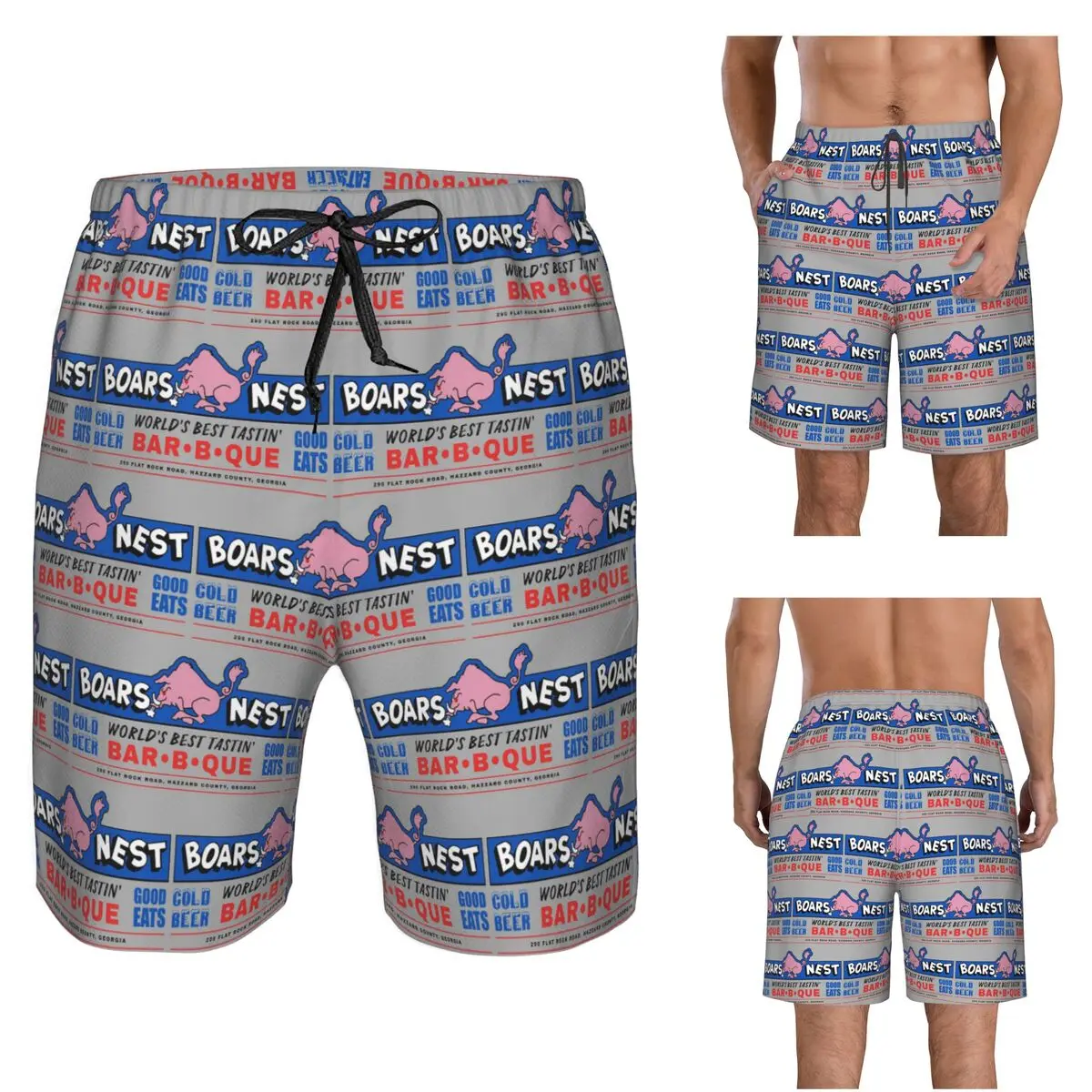 Dukes Of Hazzard The Boars Nest Hazzard County Trunks Beach Board Shorts Casual Quick Dry Swim Summer Men Pants