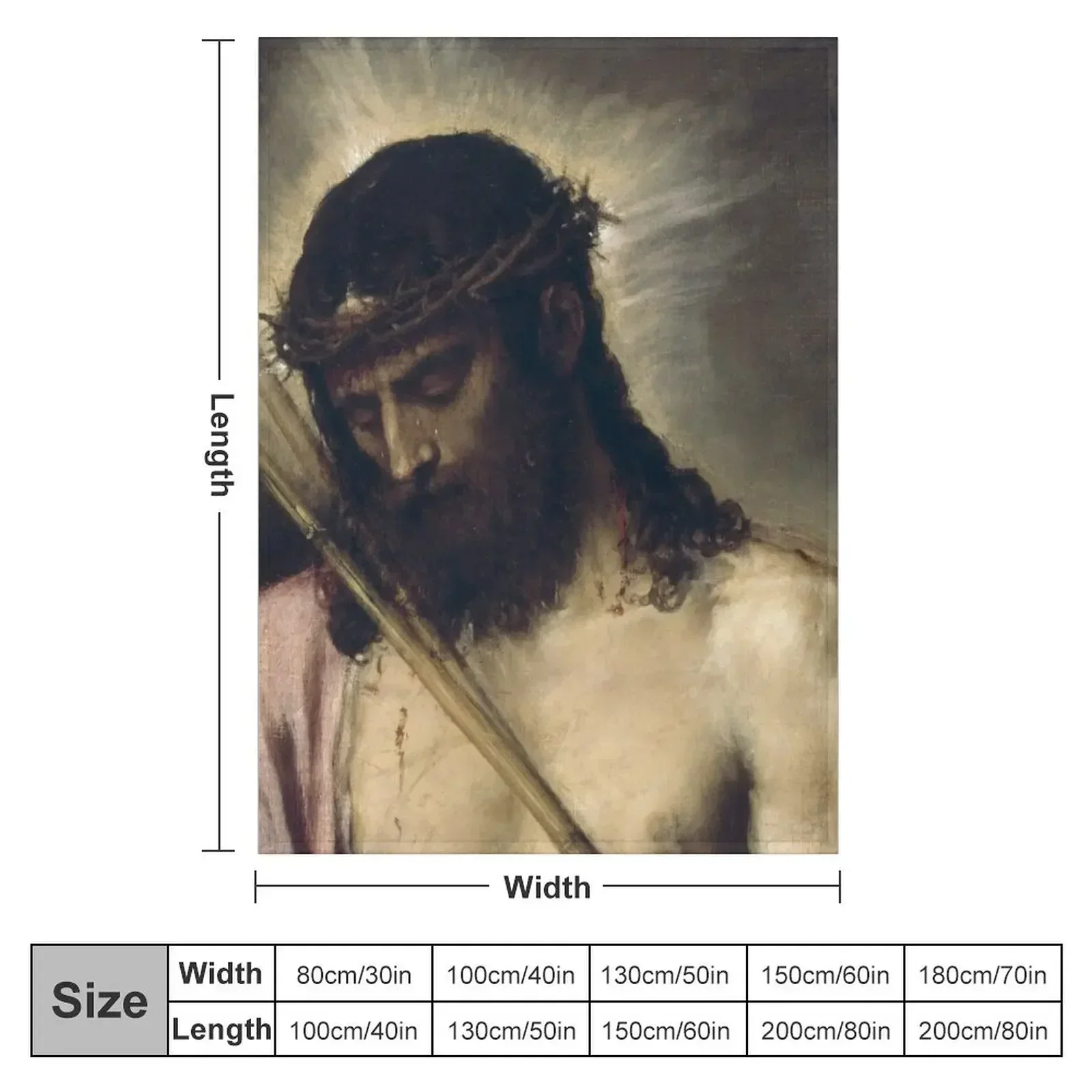 Jesus Christ: Ecce Homo, by Titian Throw Blanket heavy to sleep Giant Sofa Blankets