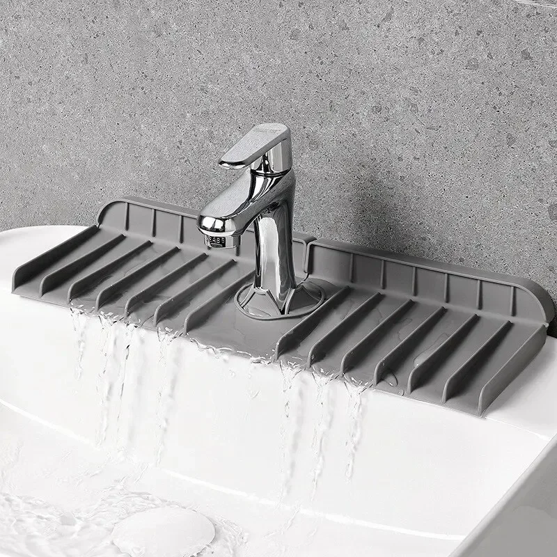 Silicone Faucet Mat Dish Soap Sponge Holder Sink Kitchen Countertop Drying Mat Bathroom Kitchen Sink Splash Guard Drain Pad image 6