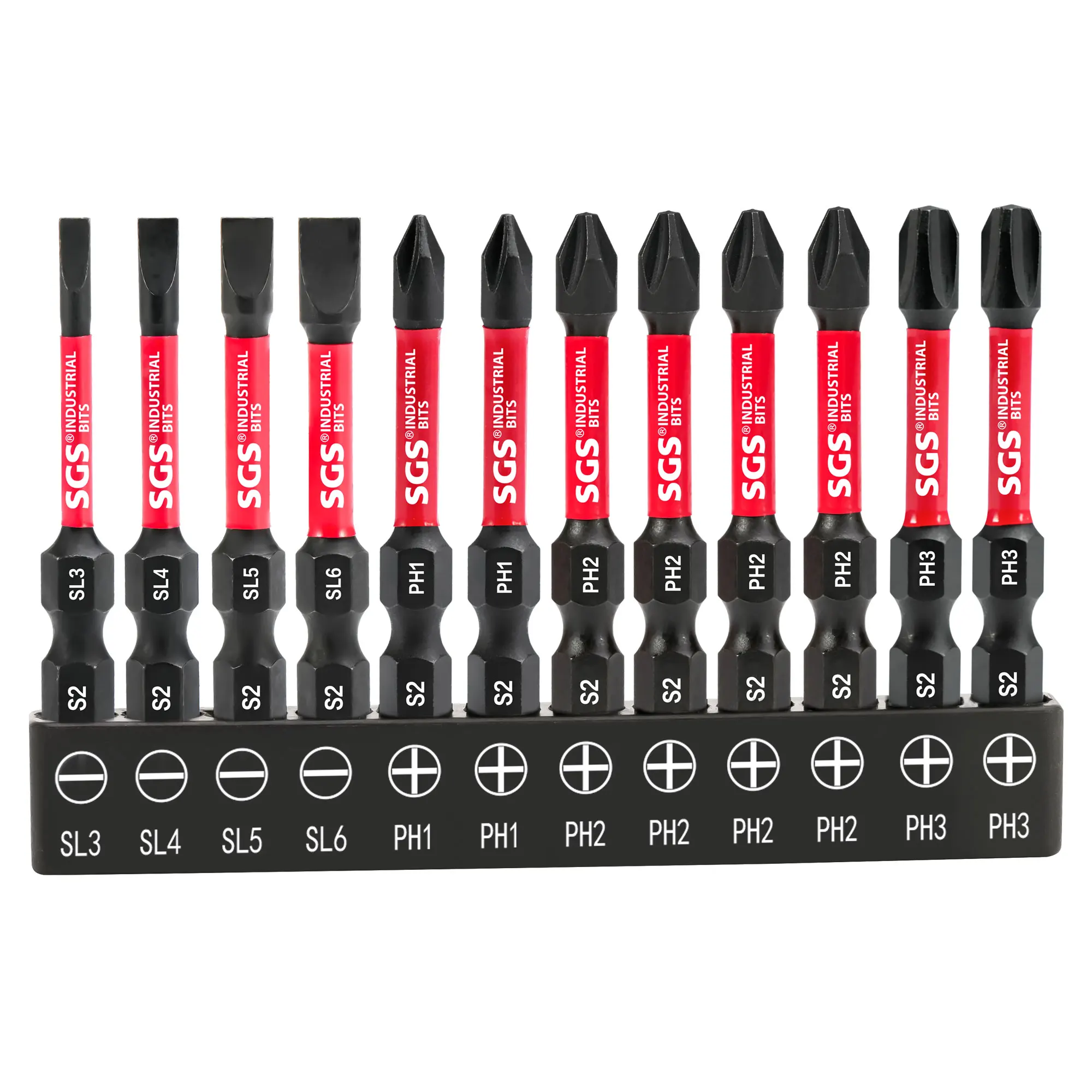 12-teiliges S2-Stahl Anti-Rost-Schraubendreher-Bit-Set, 25/50 mm lang, enthält Kreuzschlitz- und Flachkopf-Bits, geeignet für Kunststoffprodukte, Holzbearbeitungszubehör, Zuhause, Fabrik, Büro und andere Metallbearbeitungen. – Detail 4