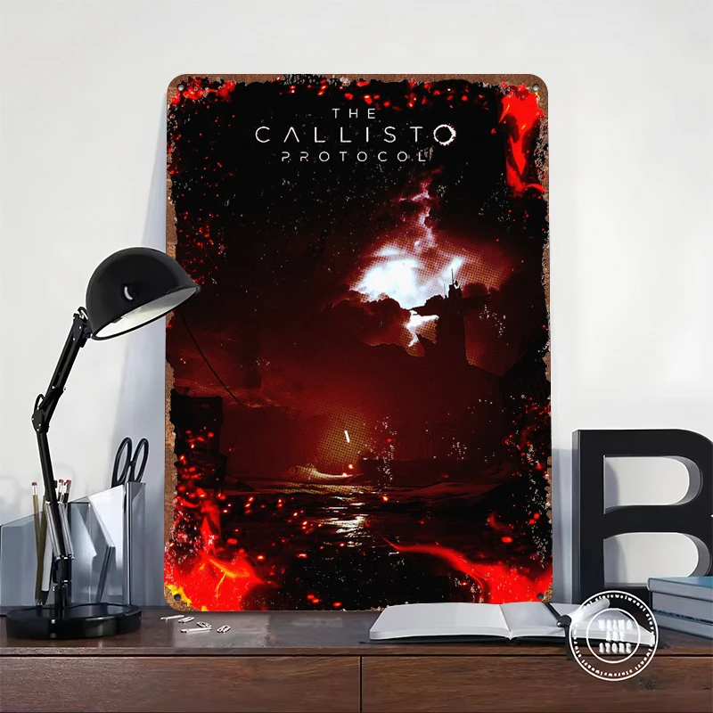 The Callisto Protocol Game Art Printed Poster Customized Wall Art Retro Vintage Metal Tin Signs for Desk Decor Room Home Deco