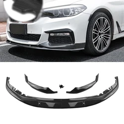 Gloss Black/Carbon Fiber Look Front Bumper Spoiler Lip Blade For BMW 5 Series G30 G31 M Tech Sport 2017-2020 520i 525i 530i 540i