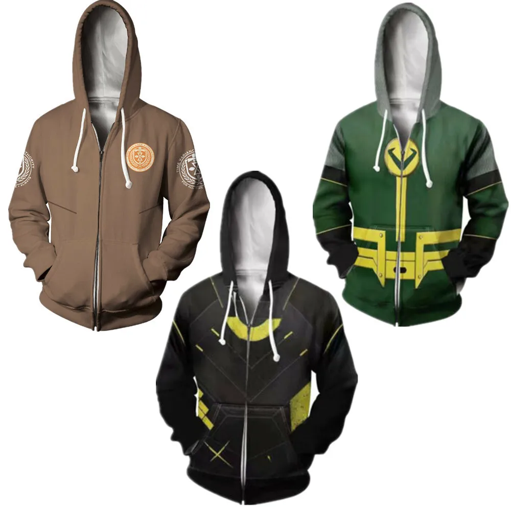 Movie The Avengers Hoodies The Mighty Thor Sweatshirt Loki Odison Cosplay Jacket Unisex Hooded Zipper Streetwear Clothes Coat