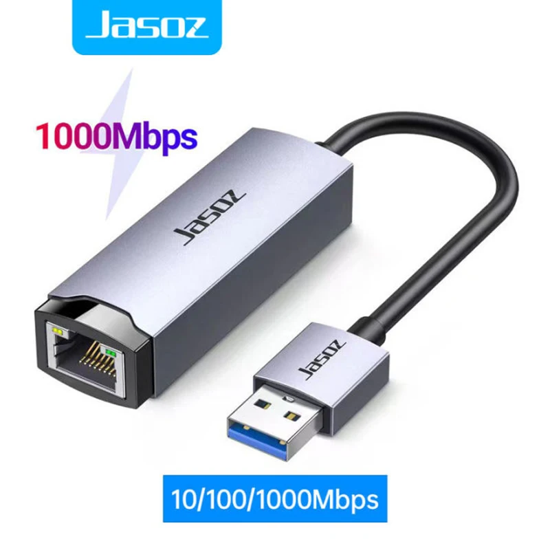 Jasoz USB 3.0 Ethernet Adapter 1000Mbps USB3.0 naar RJ45 Netwerkkaart voor MacBook PC Windows XP 7 8 10 USB Lan Internet Adapter