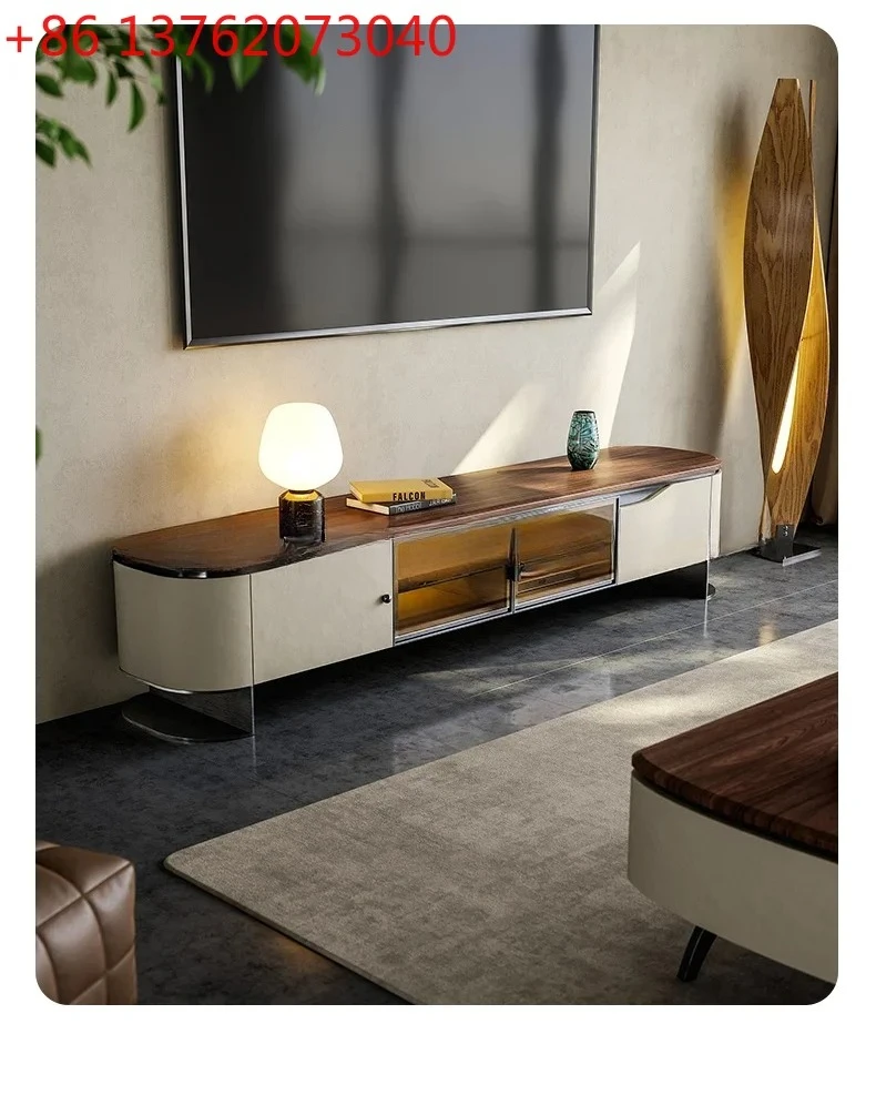 

Italian TV cabinet coffee table combination living room light luxury simple modern TV cabinet new