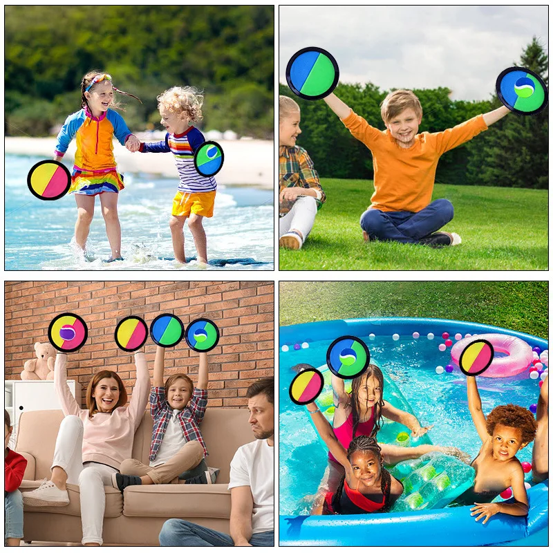 Toss & Catch Ball-pelota pegajosa con ventosa para niños, juego de pelota para atrapar, lanzar y atrapar juguetes deportivos interactivos al aire libre para padres e hijos