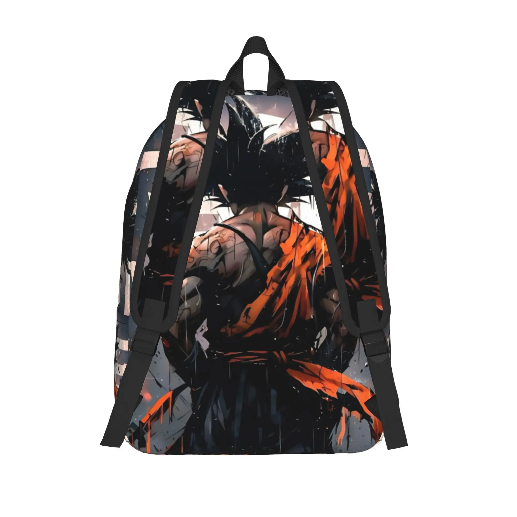 Fashion Dragon Ball Goku Back View Dark Backpack  Mochilas Solid Office Work Sturdy Shoulder Rucksack