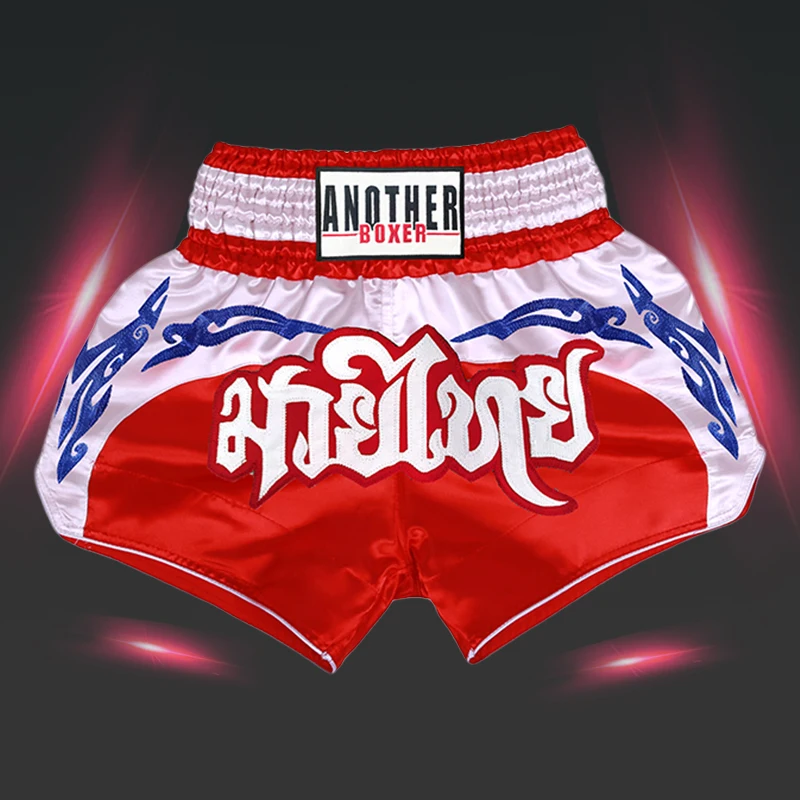 Shorts Muay Thai Satin Boxing Shorts Men Women Child Retro Stylish Martial Arts MMA Kickboxing Grappling Trunks Muaythai Shorts