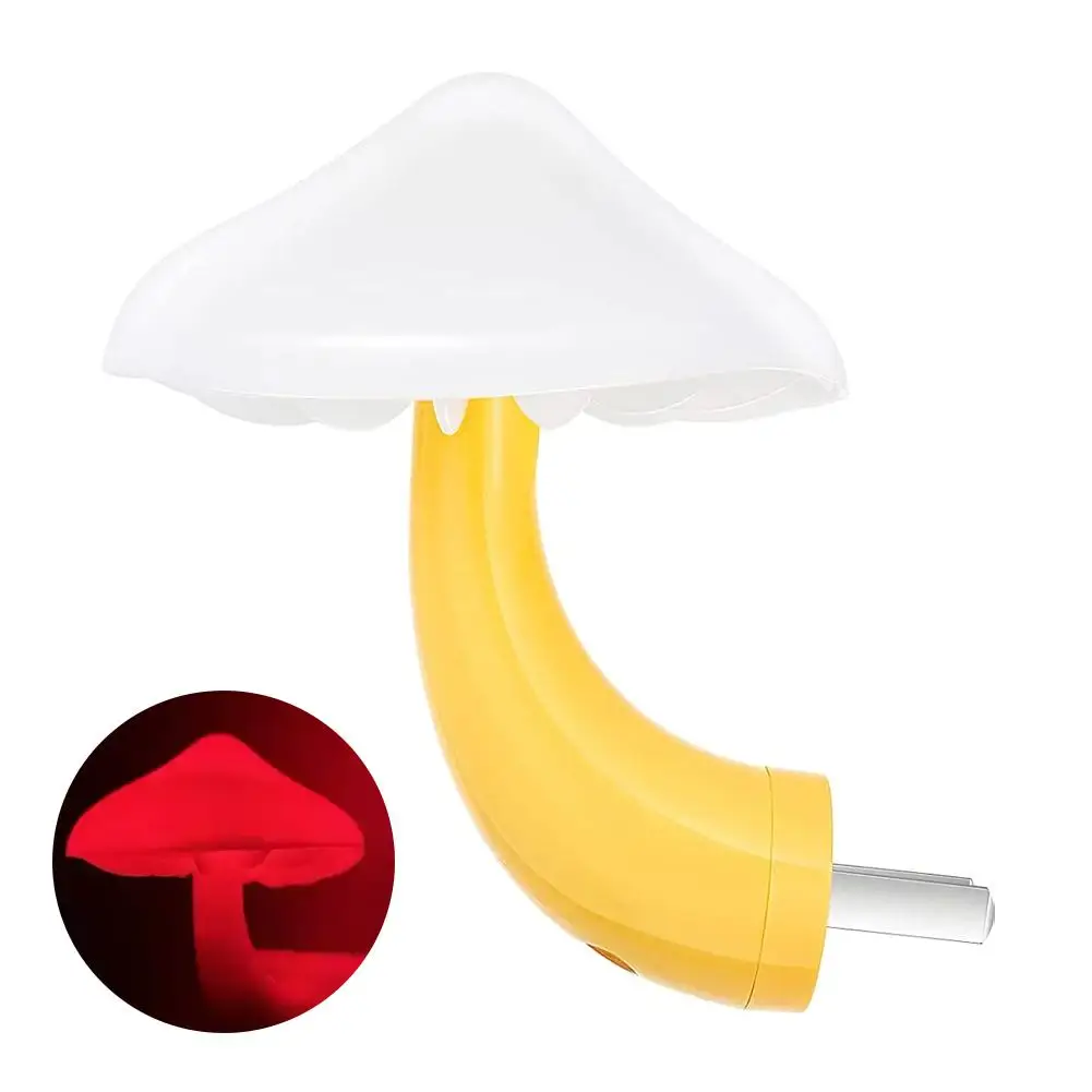 Mushroom Light Controlled Night Light Yellow Led Light Light Controlled Socket Sensing Night Table Light Lamp Bedside G6n2