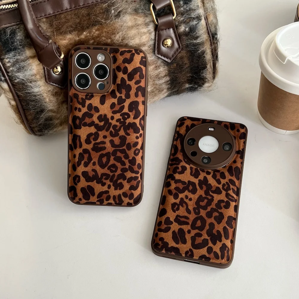 15 Pro Case Luxury Puffer Leopard Printed Shockproof Phone Cover Cases for iPhone 11 13 14 12 15 Pro Max Silicone Matte Coque