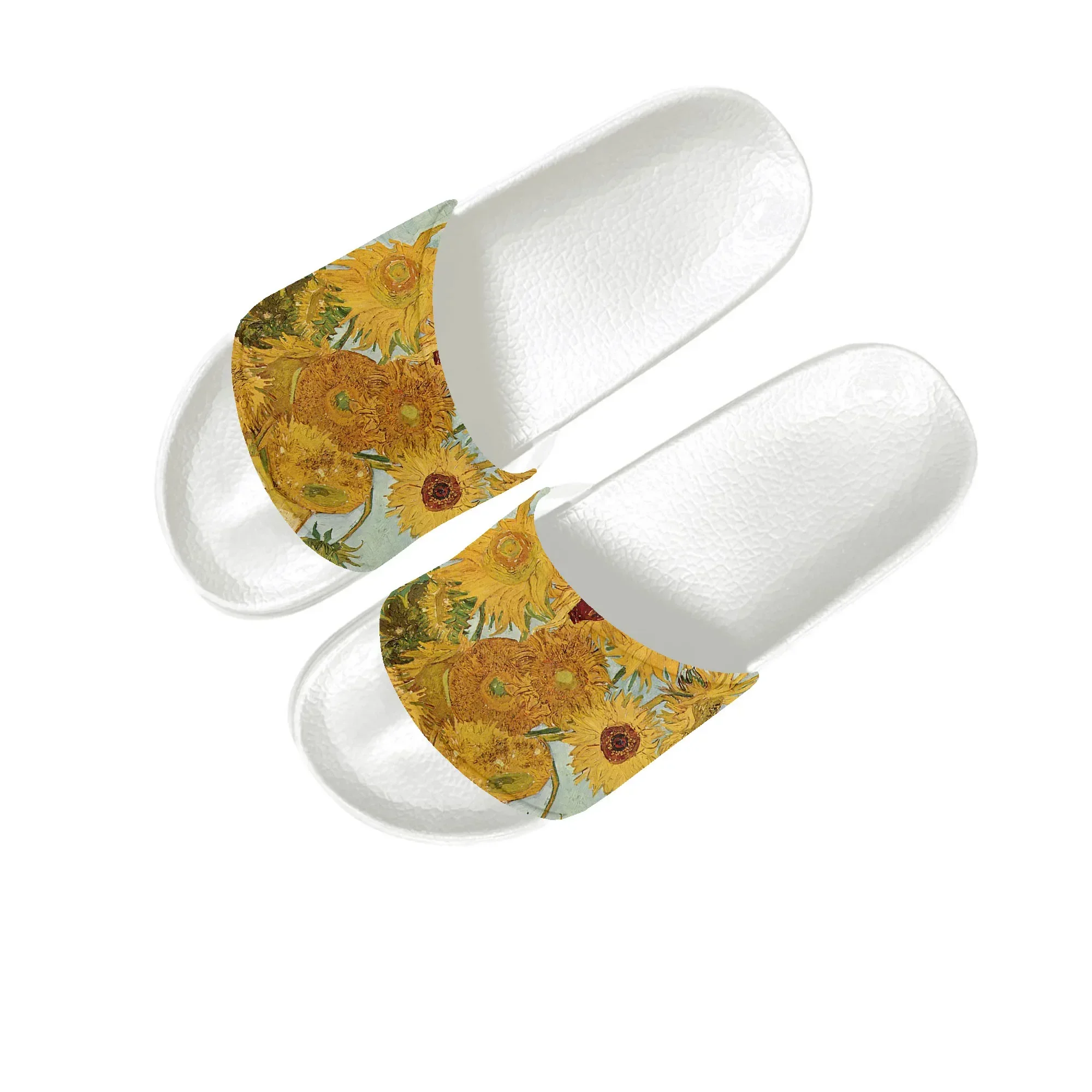 Van Gogh Oil Painting Sunflower Slippers Home Water Shoes Men Women Teenagers Children Beach Pool Sandals Custom Summer Slipper