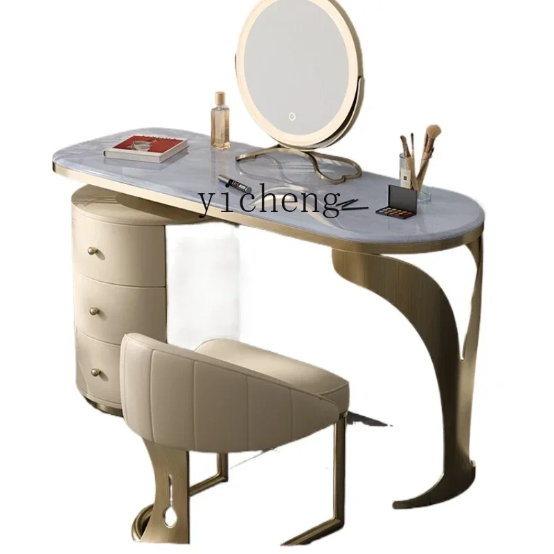 

light luxury French luxury stone dresser chest cabinet integrated solid wood modern bedroom high-end makeup table