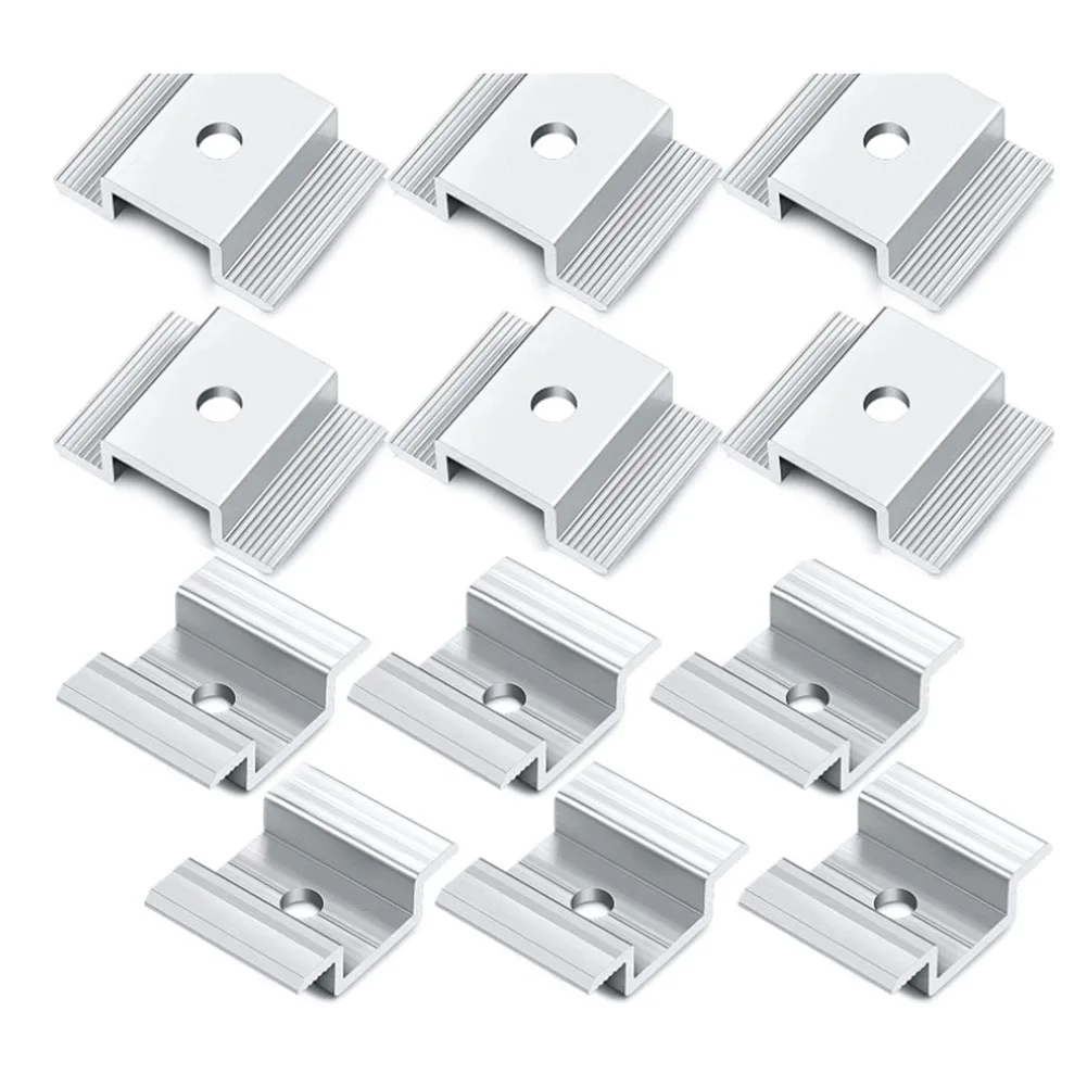 6PCS/12PCS Aluminum Alloy Photovoltaic Bracket Pressure Block, Side Pressure Component Pressure Block