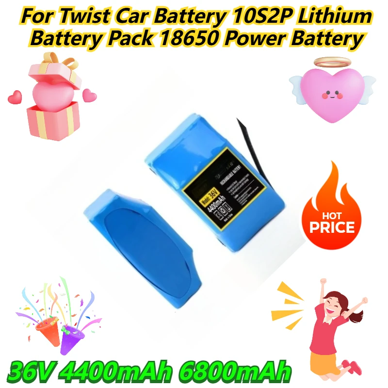 

36V 4400mAh 6800mAh For Twist Car Battery 10S2P Lithium Battery Pack 18650 Power Battery