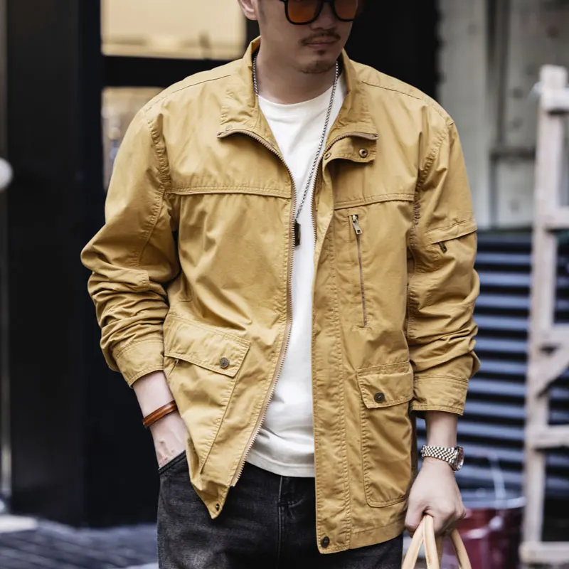 

New autumn and winter trendy men's work jacket, a retro casual multi-pocket cool and stylish jacket from a trendy brand
