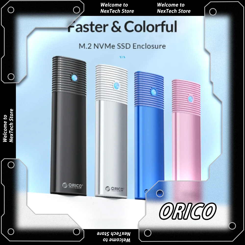 ORICO M2 Портативный SSD-корпус USB C 3.2Gen2 Бесплатный внешний адаптер NVMe NGFF 10 Гбит/с PCIe M.2 SSD-корпус с металлическим радиатором
