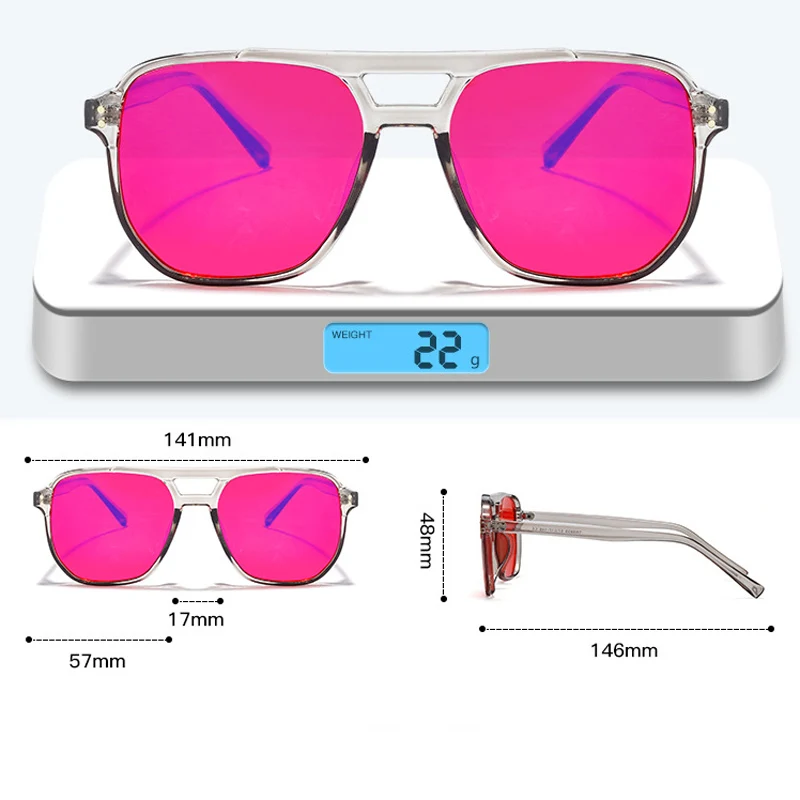 VCKA Big Frame Women Men Red Orange Lens Glasses 99% blue light Blocking Retro Anti Fatigue Goggles Gaming Computer Eyewear