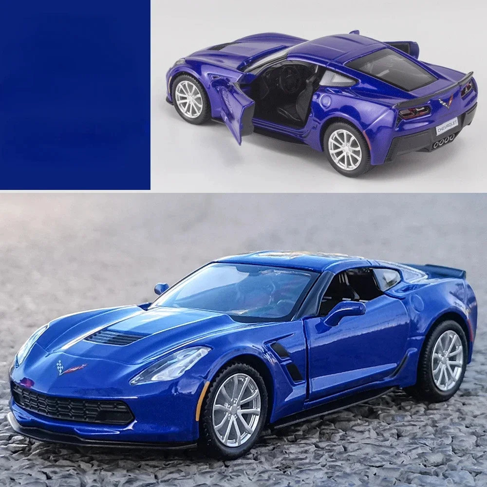 1:36 Corvette C7 Scale Metal Diecast Replica Home Office Miniature Art Vehicle Decoration Kid Boy Toy