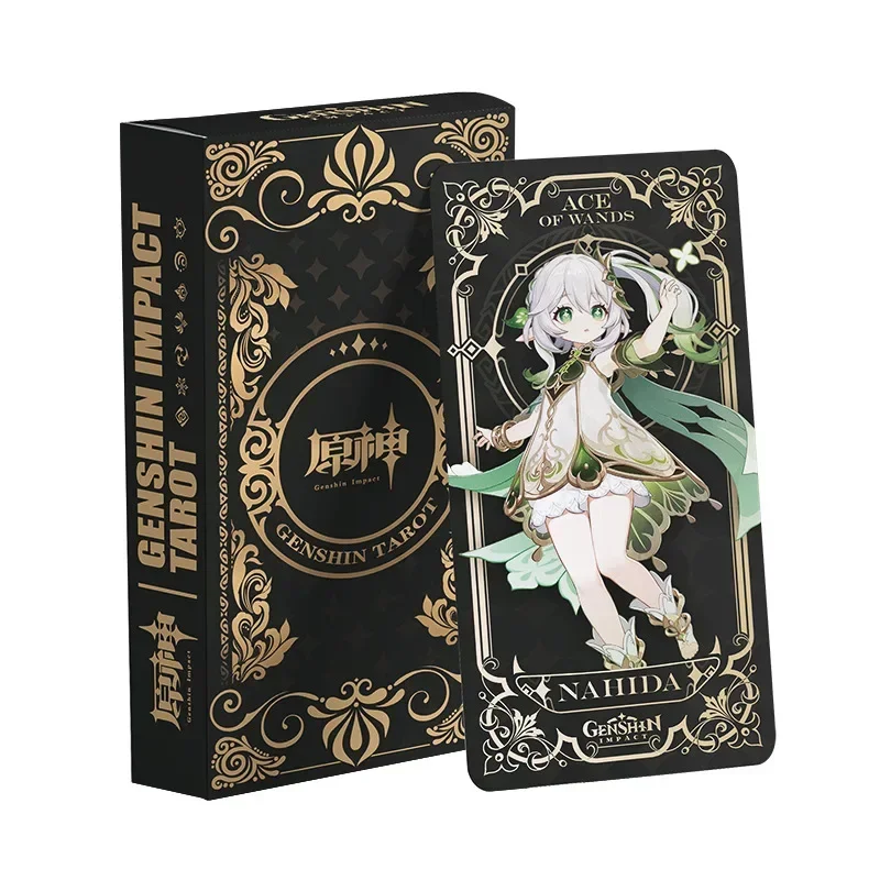 56Pcs/Box Game Genshin Impact Tarot Card Nahida Eula Thoma Layla Kaeya Playing Card Cosplay Props Anime 14X7CM Tarot Card