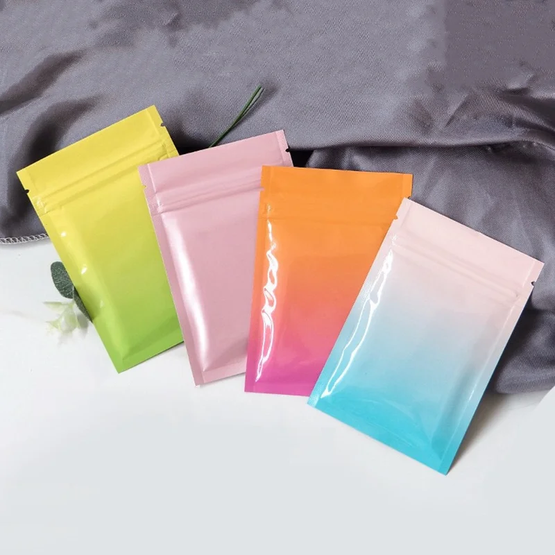 20pcs Small Zip Lock Bags Printed Foil Sealing Pack Resealable Mylar Smell Proof Pouch For Packaging Jewelry Candy Tea Package