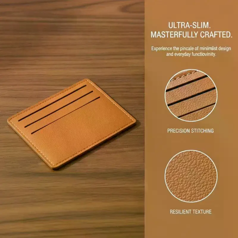 1Pcs Minimalist Leather Credit Card Holder Slim Wallet Multi Slot Credit ID Card Holder Portable Pocket Card Case DIY Christmas
