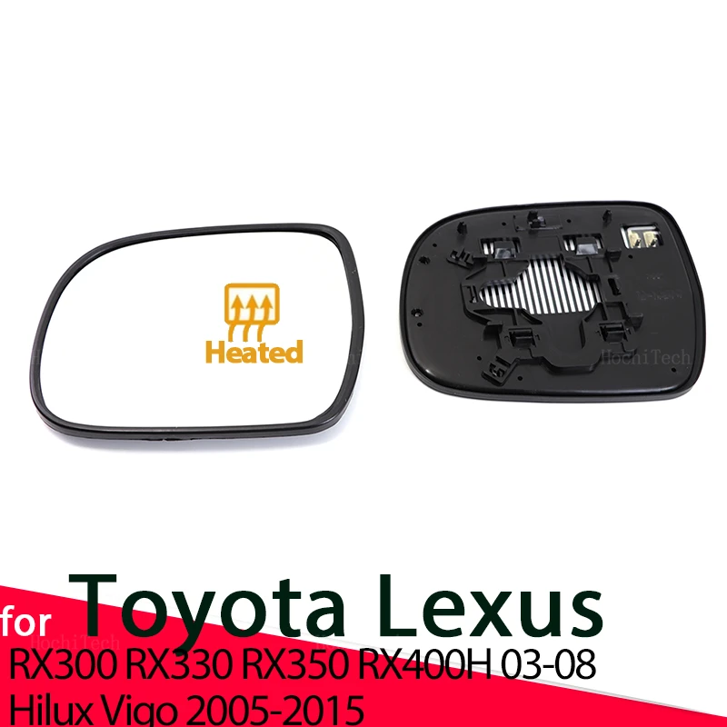 

Left Right Door Side Heated Wing Mirror Glass Rearview Plate for Lexus RX300 RX330 350 400H 03-08 for Toyota Hilux Vigo 05-15