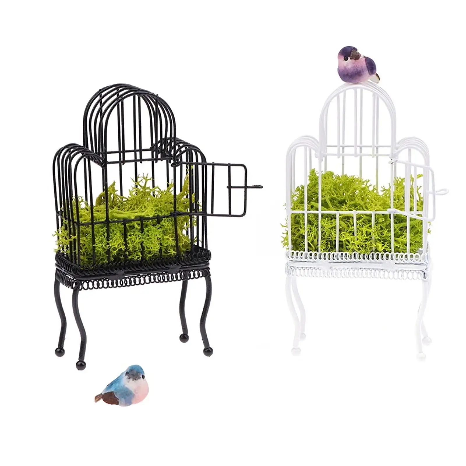 1/12 ตุ๊กตา Bird Nest Props เด็กของขวัญ DIY ชุดเครื่องประดับตกแต่งตุ๊กตากลางแจ้งโลหะ Mini Birds House Bird Nest รุ่น