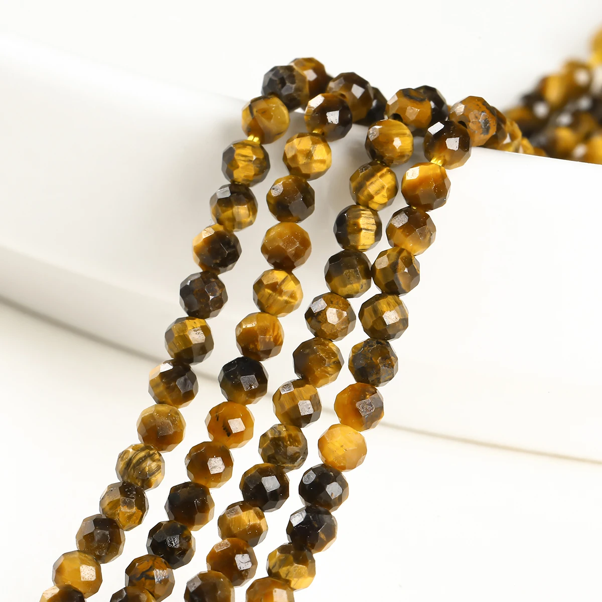 2 3 4mm Faceted Natural Yellow Tiger Eye Stone Bead Round Loose Spacer Bead for Jewelry Making Diy Necklace Bracelet Accessory