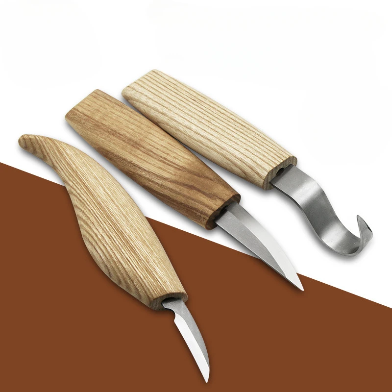 3pcs/set Wood Carving Tools Set Chisel Woodworking Cutter Hand Tool Set Wood Carving Knife DIY Peeling Woodcarving Beginners