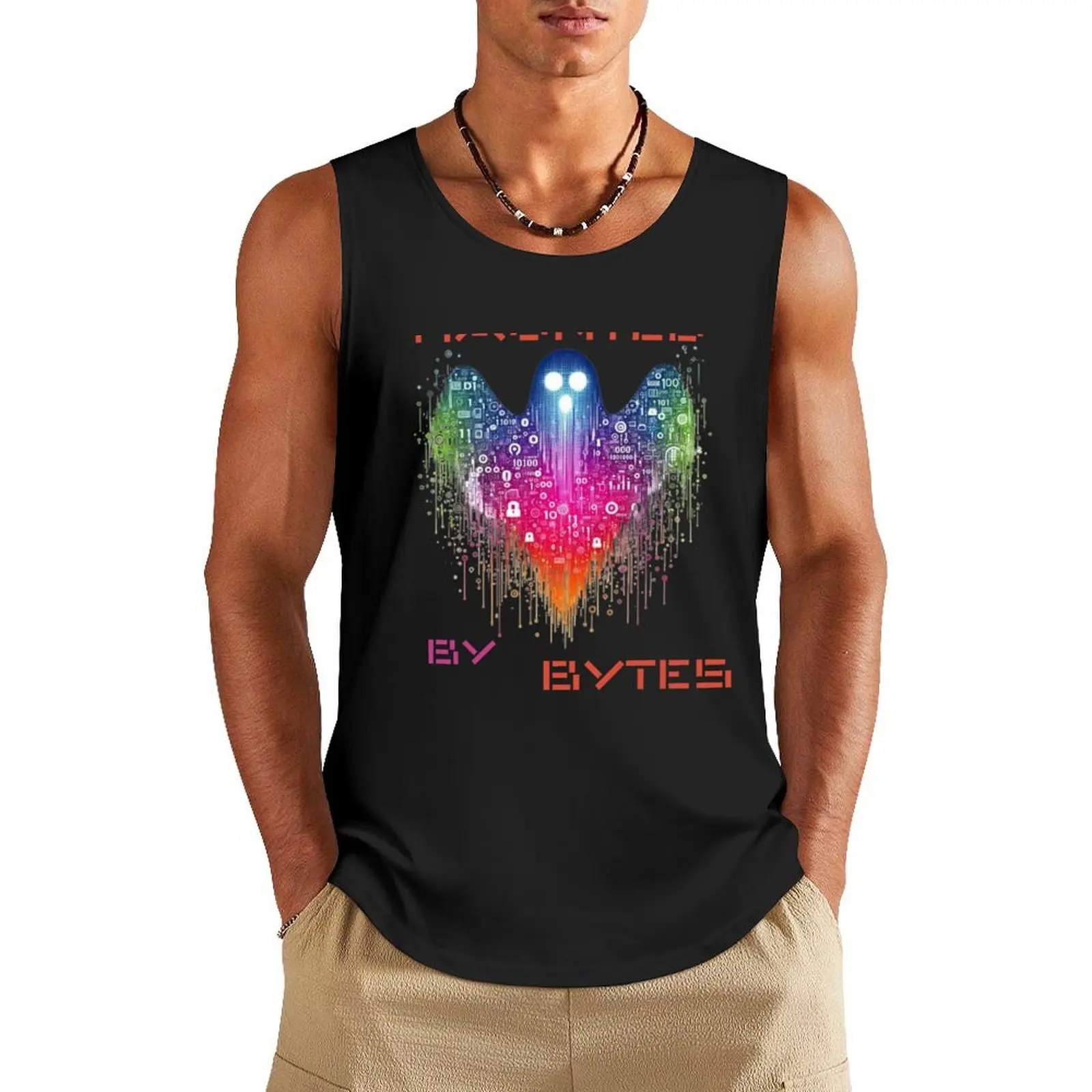 Binary Code Art Tank Top: Unleash the Digital Spirits Haunted by Bytes Tank Top Sports clothing