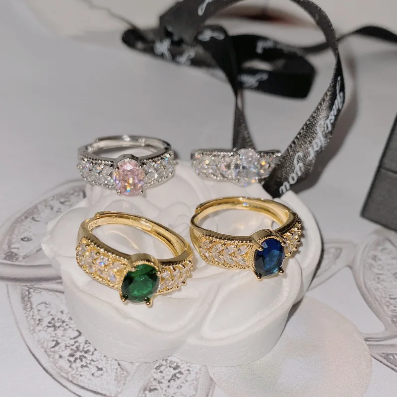 MDL Wheat de.ign مجموعة صغيرة من حلقة اكسيد الالمونيوم الزرقاء المطلية بألماس زركونيا مشع عيار 18 قيراط، خاتم إصبع ناعم للتسليم